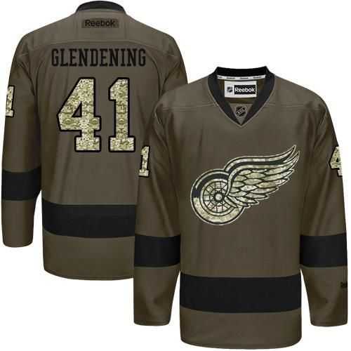Glued Detroit Red Wings #41 Luke Glendening Green Salute to Service NHL Jersey,We sell and wholesale Glued Detroit Red Wings #41 Luke Glendening Green Salute to Service NHL Jersey on line form chian!